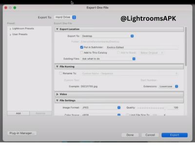 Lightroom Instagram export settings